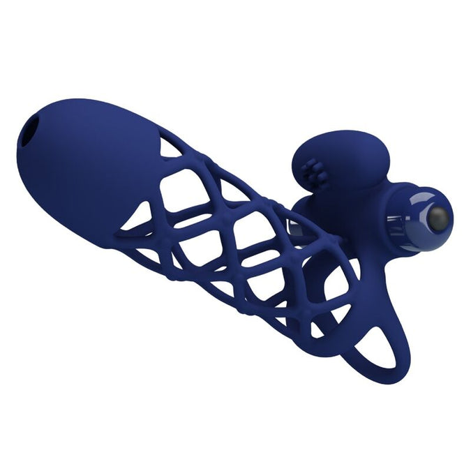 Pretty Love – Giann Vibratorring met siliconen hoesje Blauw