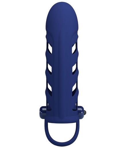PRETTY LOVE - ALTAF VIBRATOR RING WITH SILICONE SHEATH BLUE