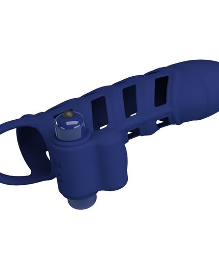 PRETTY LOVE - ALTAF VIBRATOR RING WITH SILICONE SHEATH BLUE