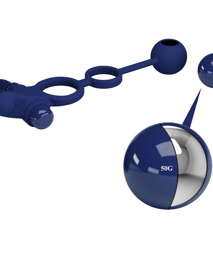 PRETTY LOVE - REMINGTON DOUBLE VIBRATING RING WITH PLUG BLUE
