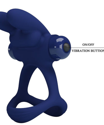 PRETTY LOVE - FRANCISCO DOUBLE VIBRATING RING RABBIT BLUE