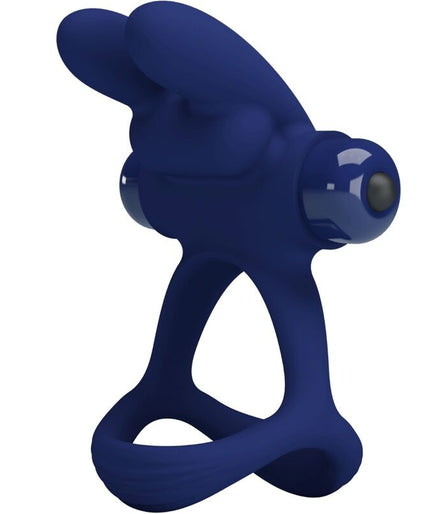 PRETTY LOVE - FRANCISCO DOUBLE VIBRATING RING RABBIT BLUE