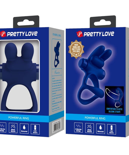 PRETTY LOVE - FRANCISCO DOUBLE VIBRATING RING RABBIT BLUE