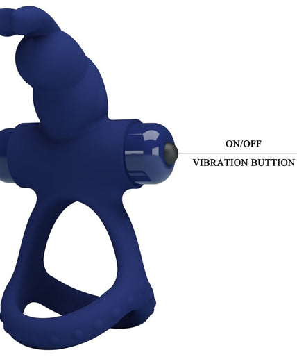 PRETTY LOVE - LUCHITO DOUBLE VIBRATING RING RABBIT BLUE