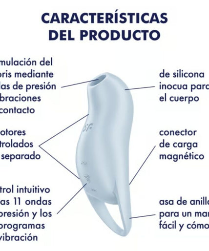 SATISFYER - POCKET PRO 1 CLITORIS STIMULATOR LIGHT BLUE
