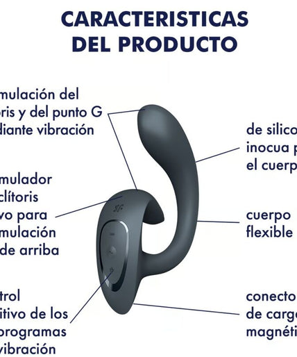 SATISFYER - G FOR GODDESS 1 RABBIT VIBRATOR DARK GRAY