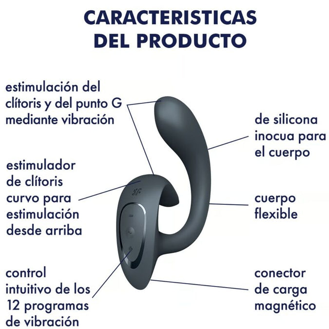 SATISFYER - G FOR GODDESS 1 RABBIT VIBRATOR DONKERGRIJS