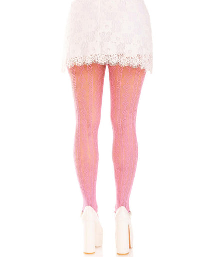 LEG AVENUE - KOUSEN MET OPENINGEN HART & STRIKKEN ROZE