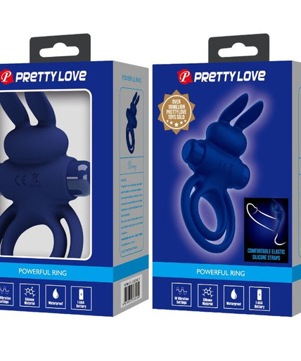 PRETTY LOVE - DAREY DOUBLE VIBRATING RING RABBIT BLUE