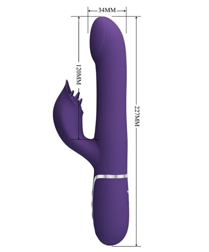 PRETTY LOVE - ZALIN RABBIT VIBRATOR PEARLS 4 IN 1 PURPLE