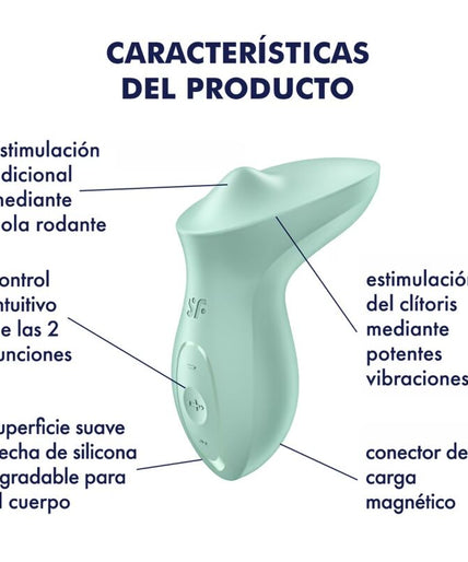 SATISFYER - EXCITERRR LAY-ON CLITORIS MINT VIBRATOR