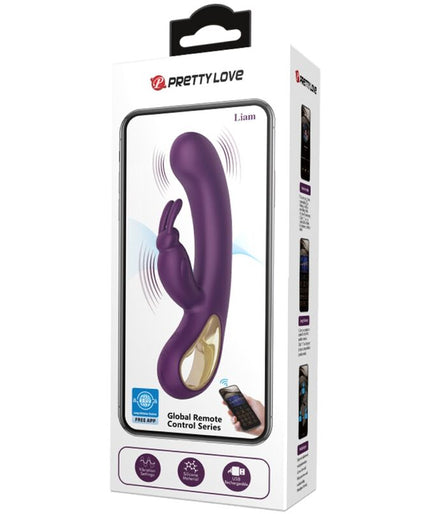 PRETTY LOVE - LIAM RABBIT VIBRATOR & G SPOT STIMULATOR PURPLE