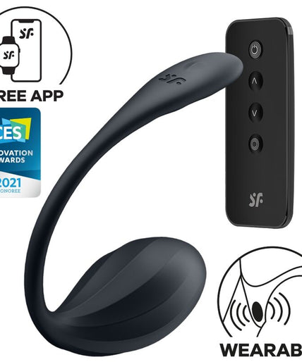 Satisfyer – Ribbed Petal G Point Stimulator Remote Control Black Free App