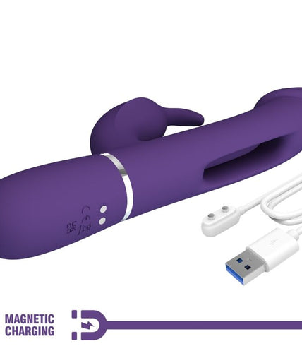 PRETTY LOVE - KAMPAS RABBIT 3 IN 1 MULTIFUNCTION VIBRATOR WITH TONGUE VIOLET