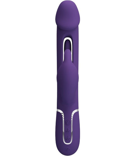 PRETTY LOVE - KAMPAS RABBIT 3 IN 1 MULTIFUNCTION VIBRATOR WITH TONGUE VIOLET