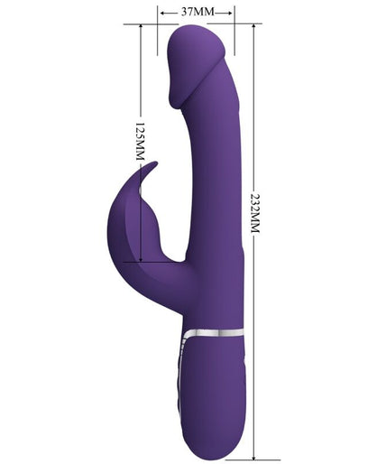 PRETTY LOVE - KAMPAS RABBIT 3 IN 1 MULTIFUNCTION VIBRATOR WITH TONGUE VIOLET