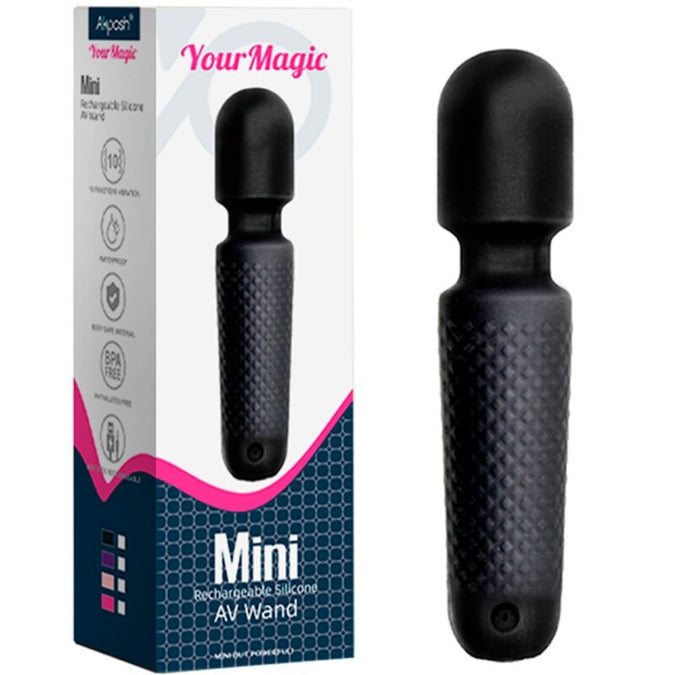 ARMONY - UW MAGISCHE MASSAGER & VIBRATOR OPLAADBAAR 10 TRILLINGEN STAAF STIPPEN ZWART