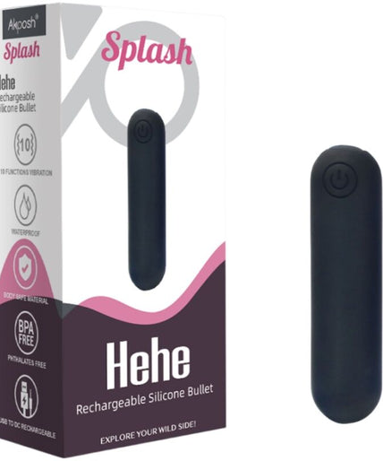 ARMONY -SPLASH HEHE VIBRATOR BULLET SILICONE 10 VIBRATIONS 65 X 15 CM BLACK
