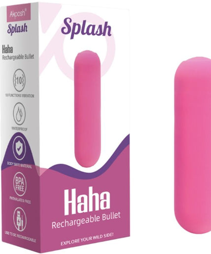 ARMONY - SPLASH HAHA VIBRATOR BULLET SILICONE 10 VIBRATIONS 75 X 19 CM PINK