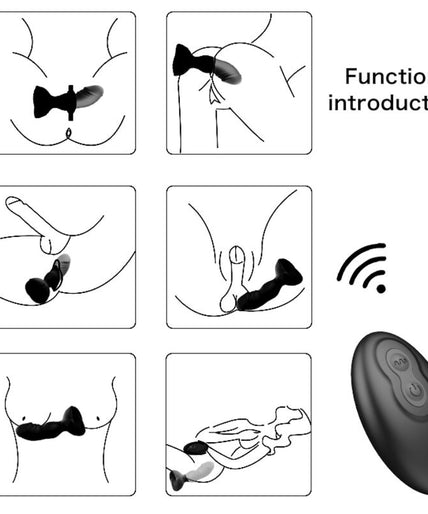 ARMONY - EXTREME A BLOOM ROSE VIBRATOR & ANAL PLUG REMOTE CONTROL BLACK