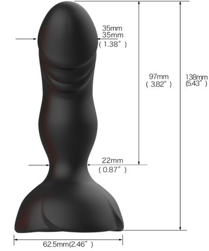 ARMONY - EXTREME A BLOOM ROSE VIBRATOR & ANAL PLUG REMOTE CONTROL BLACK