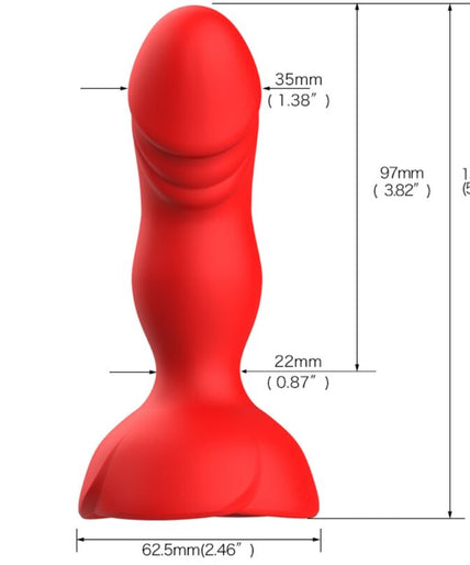 ARMONY - EXTREME A BLOOM ROSE VIBRATOR & ANAL PLUG REMOTE CONTROL RED