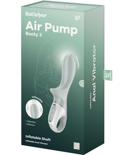SATISFYER - AIR PUMP BOOTY 3 INFLATABLE ANAL VIBRATOR GREYGREEN