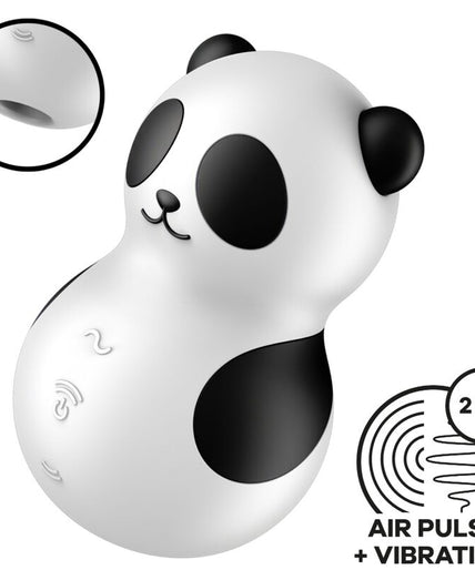 SATISFYER - POCKET PANDA STIMULATOR & VIBRATOR ZWART EN WIT