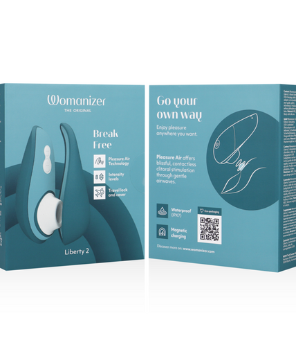 WOMANIZER - LIBERTY 2 CLITORISSTIMULATOR & ZUIGFUNTIE BLAUW
