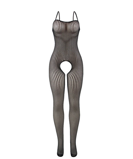 SUBBLIME - 951726 ZWARTE ELASTISCHE NETKLEDING KRUISLOZE BODYSTOCKING EEN MAAT