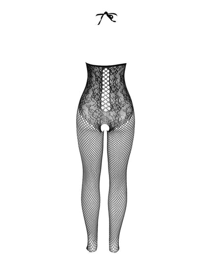 Subblime – 951849 Open Cup Fishnet Bodystocking And Halter Neck Black One Size