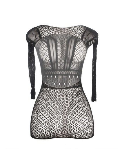 SUBBLIME - 951931 SHORT FISHNET DRESS WITH BARE BACK ONE SIZE