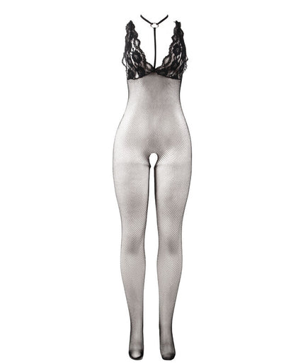 SUBBLIME - 951993 ZWART TRANSPARANT VISNET KRUISLOZE BODYSTOCKING EEN MAAT