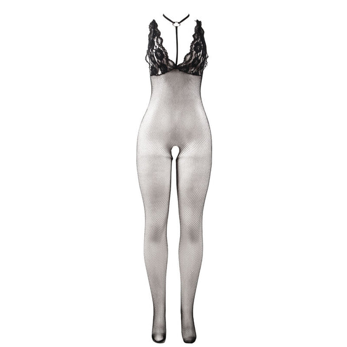 Subblime – 951993 Zwart Transparant Visnet Open Kruis Bodystocking One Size