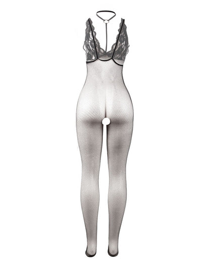 SUBBLIME - 951993 ZWART TRANSPARANT VISNET KRUISLOZE BODYSTOCKING EEN MAAT