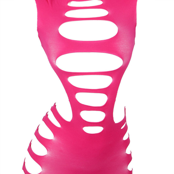SUBBLIME - 952273 LANGE MOUWEN ELASTISCHE VISNETJESJURK ROZE EEN MAAT