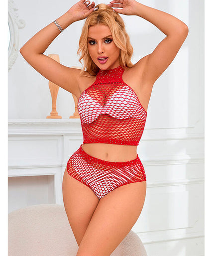 SUBBLIME - 952402 NETPANTYSET MET ROZE DIAMANTEN ÉÉN MAAT