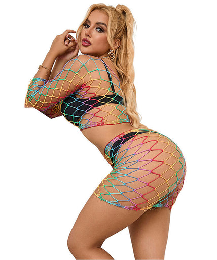 SUBBLIME - 952440 2-DELIGE FISCHNET SET LANGE MOUW REGENBOOG ONE SIZE