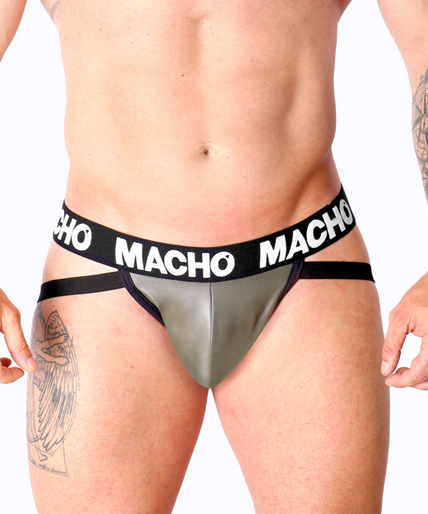 MACHO - MX27GR JOCK LEDER GRIJS BEIGE L