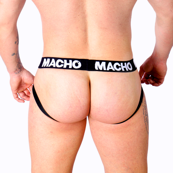 MACHO - MX27GR JOCK LEATHER GRAY BEIGE L