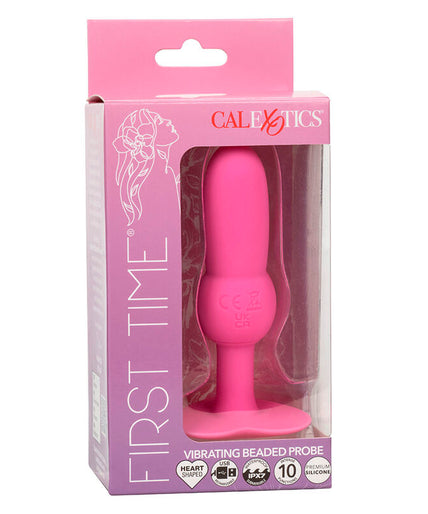 Calexotics – Eerste keer anale plug met kralen en 10 vibratiestanden Roze