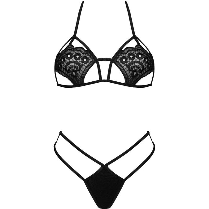 LIVCO CORSETTI FASHION - JIMENA LC 20216 BRA + THONG BLACK ONE SIZE