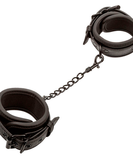 CALEXOTICS - NOCTURNAL LEATHER WRIST CUFFS ADJUSTABLE BLACK