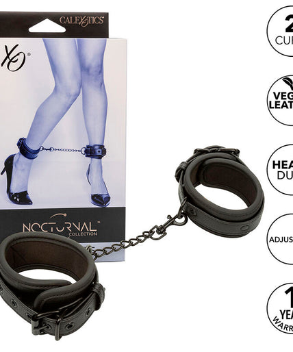 CALEXOTICS - NOCTURNAL ANKLE CUFFS LEATHER ADJUSTABLE BLACK