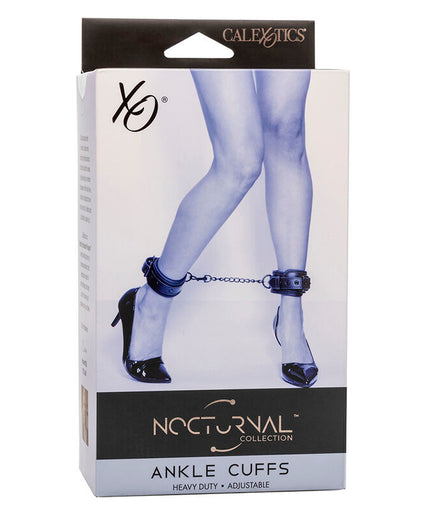 CALEXOTICS - NOCTURNAL ANKLE CUFFS LEATHER ADJUSTABLE BLACK