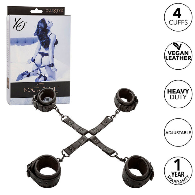 CALEXOTICS - NOCTURNAL HOG TIE CONNECTOR VERSTELBAAR LEREN ZWART
