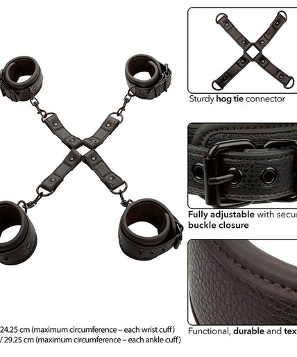CALEXOTICS - NOCTURNAL HOG TIE CONNECTOR CUERO AJUSTABLE BLACK