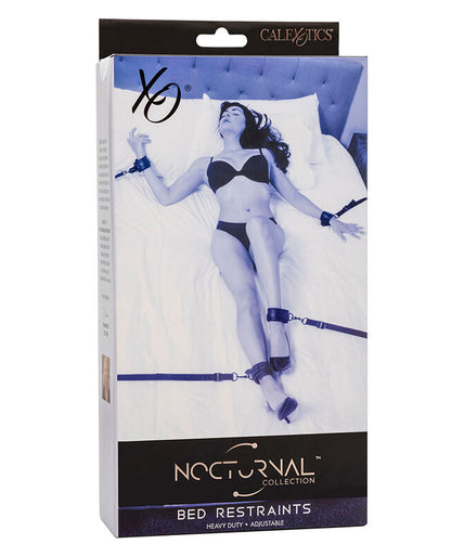 CALEXOTICS - NOCTURNAL BED RESTRAINTS LEATHER ADJUSTABLE BLACK