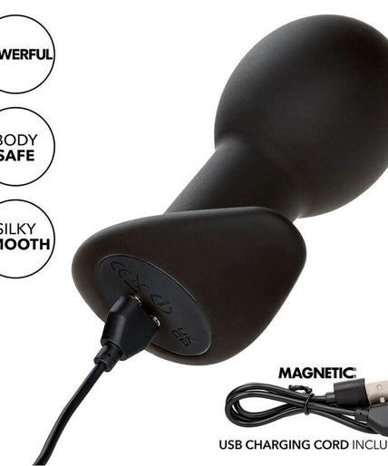 CALEXOTICS - ROCK BOTTOM ANAL PLUG 10 VIBRATIONS SILICONE BLACK