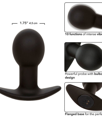 CALEXOTICS - ROCK BOTTOM ANAL PLUG 10 VIBRATIONS SILICONE BLACK